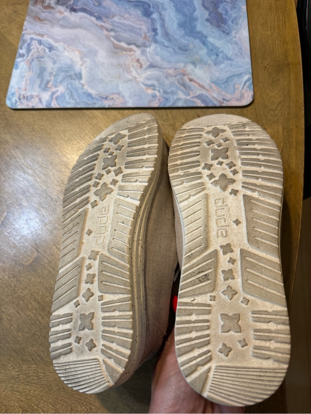 Hey Dude Women’s Slip-On Sneakers in Light Beige and White - Picture 7 of 7